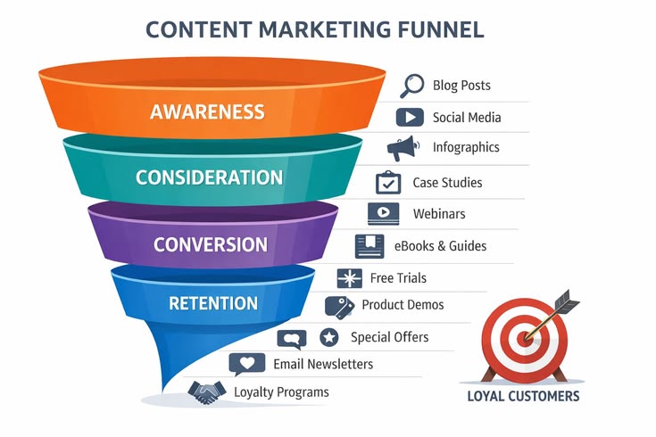 What is content marketing funnel stages
